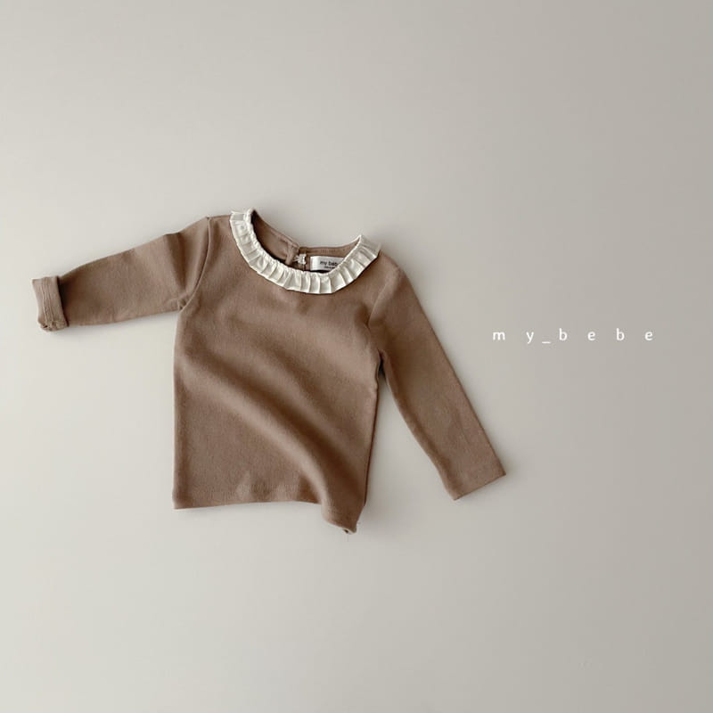 MY BEBE - Korean Children Fashion - #Kfashion4kids - Peach Frill Tee - 11