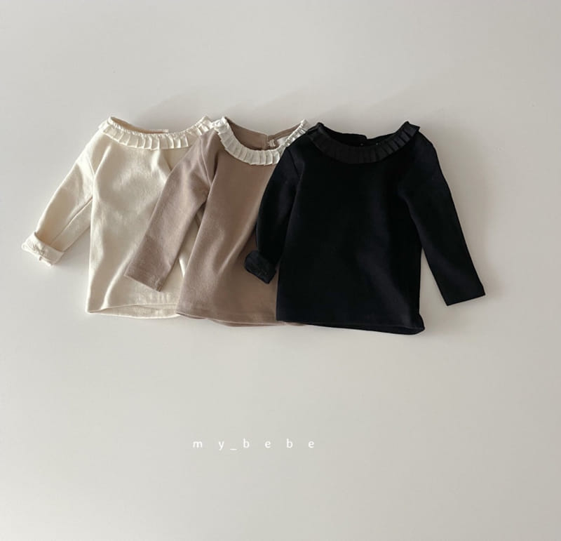 MY BEBE - Korean Children Fashion - #Kfashion4kids - Peach Frill Tee - 2