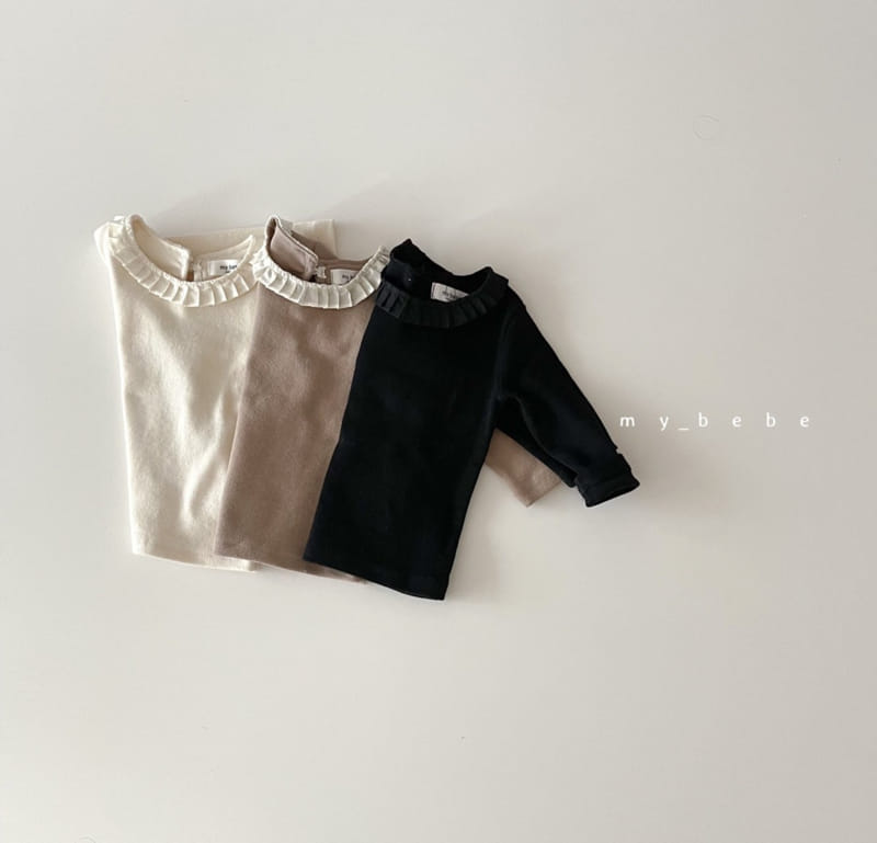 MY BEBE - Korean Children Fashion - #Kfashion4kids - Peach Frill Tee - 3