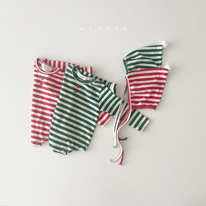 MY BEBE - Korean Children Fashion - #Kfashion4kids - Santa Bodysuit with Bonnet - 2