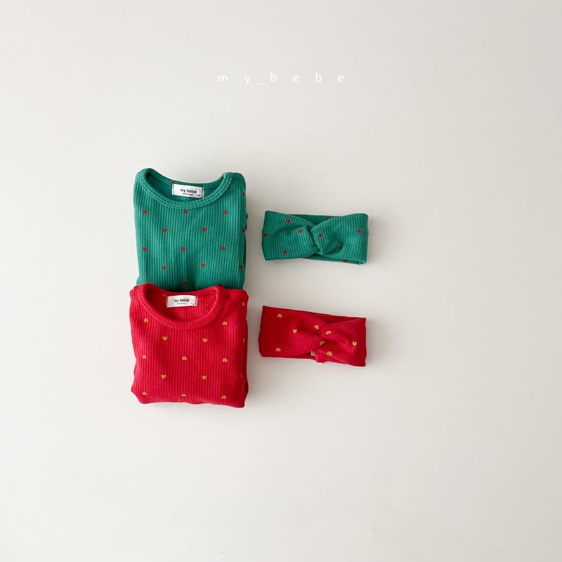MY BEBE - Korean Children Fashion - #Kfashion4kids - Heart Santa Bodysuit with Hairband