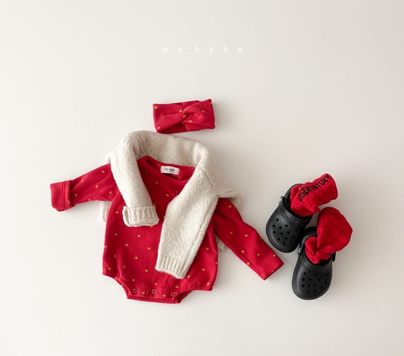 MY BEBE - Korean Children Fashion - #Kfashion4kids - Heart Santa Bodysuit with Hairband - 3