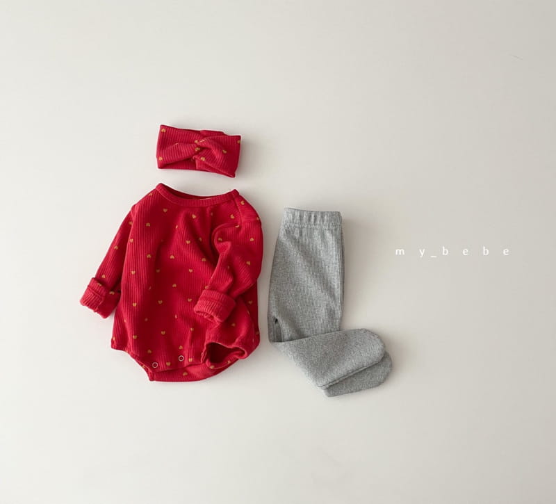 MY BEBE - Korean Children Fashion - #Kfashion4kids - Heart Santa Bodysuit with Hairband - 4