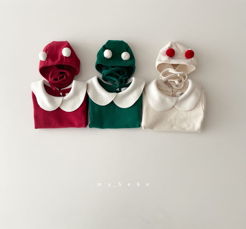MY BEBE - Korean Children Fashion - #Kfashion4kids - Collar Santa Bodysuit with Bonnet - 2