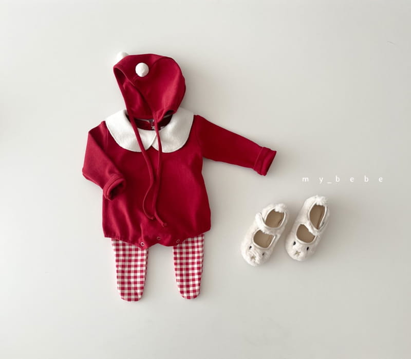 MY BEBE - Korean Children Fashion - #Kfashion4kids - Collar Santa Bodysuit with Bonnet - 3
