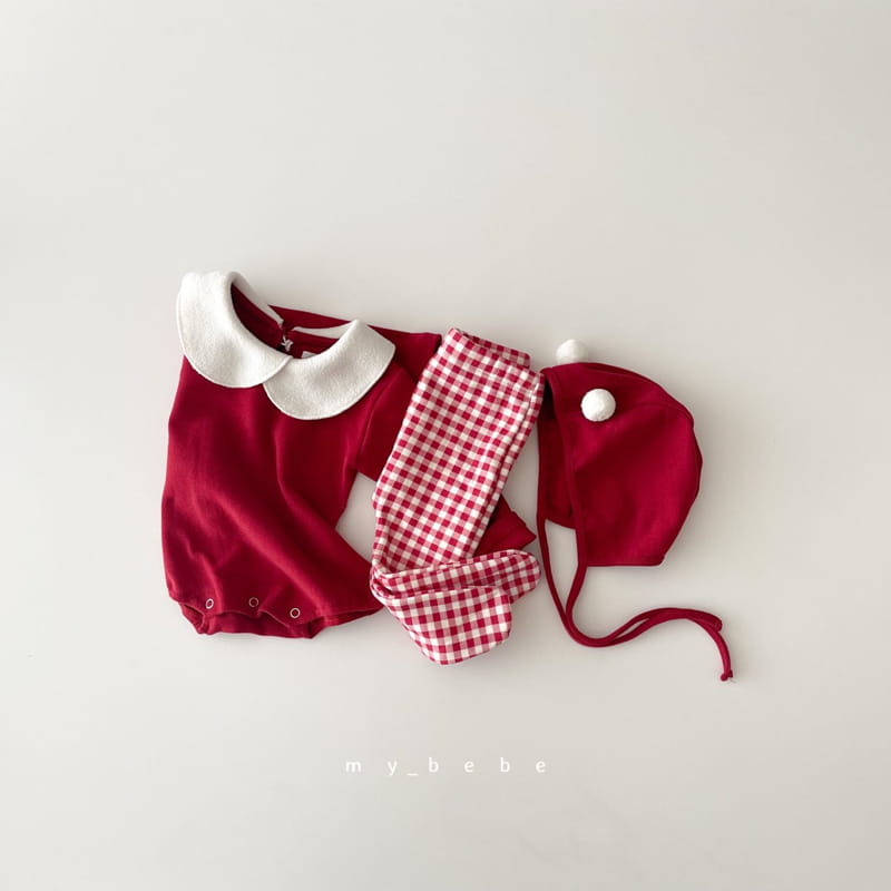MY BEBE - Korean Children Fashion - #Kfashion4kids - Collar Santa Bodysuit with Bonnet - 4