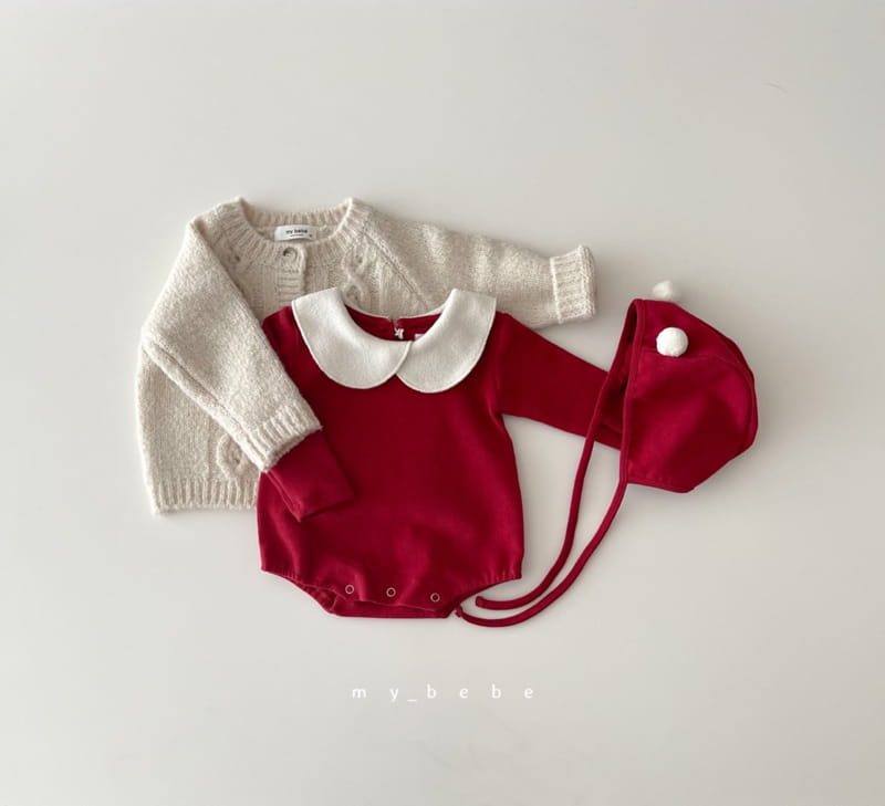MY BEBE - Korean Children Fashion - #Kfashion4kids - Collar Santa Bodysuit with Bonnet - 6
