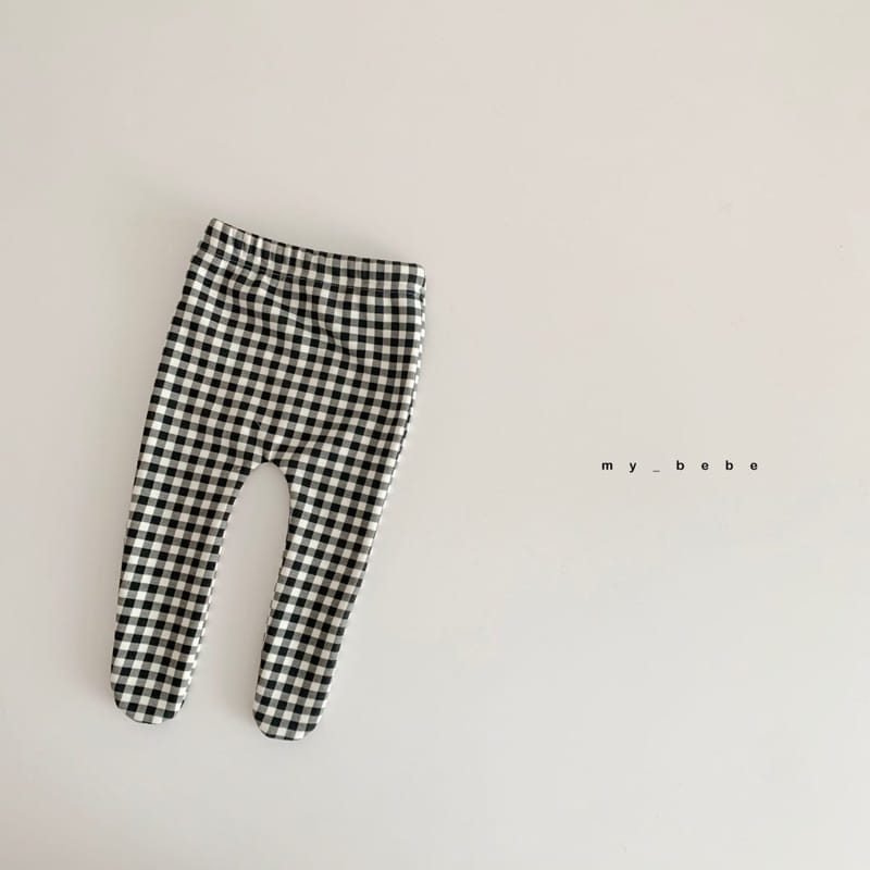 MY BEBE - Korean Children Fashion - #Kfashion4kids - Mink Check Foot Leggings - 2