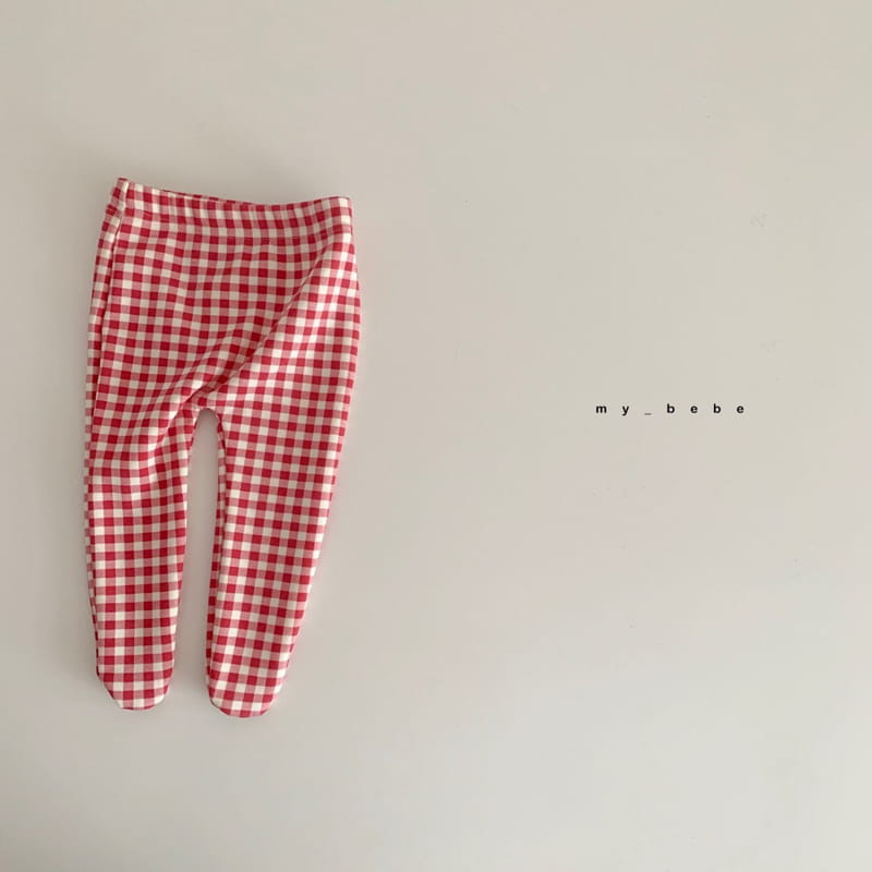 MY BEBE - Korean Children Fashion - #Kfashion4kids - Mink Check Foot Leggings - 5