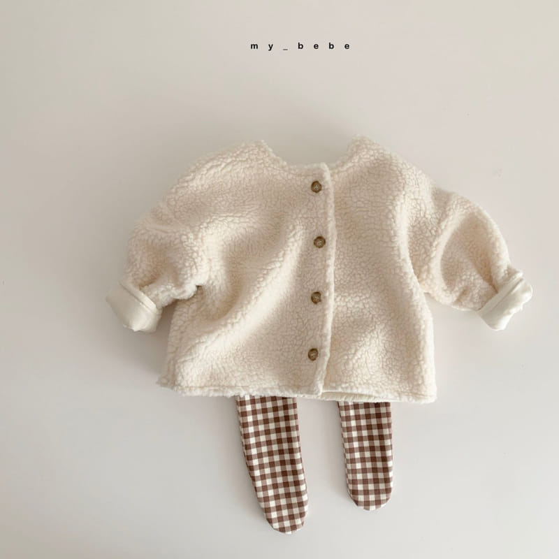 MY BEBE - Korean Children Fashion - #Kfashion4kids - Mink Check Foot Leggings - 8
