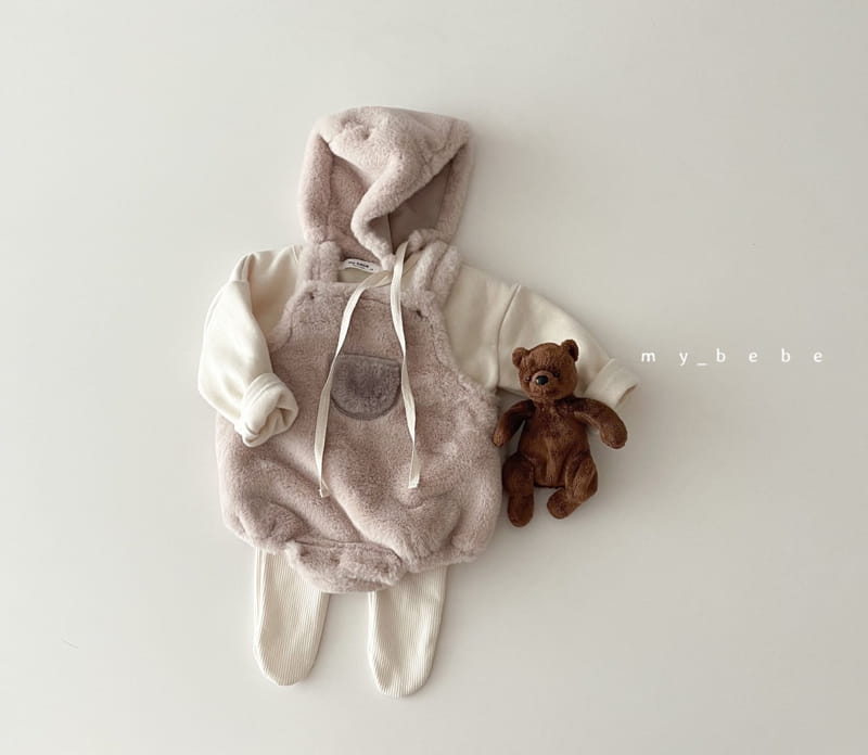 MY BEBE - Korean Children Fashion - #Kfashion4kids - Mink Dungarees Bodysuit - 12