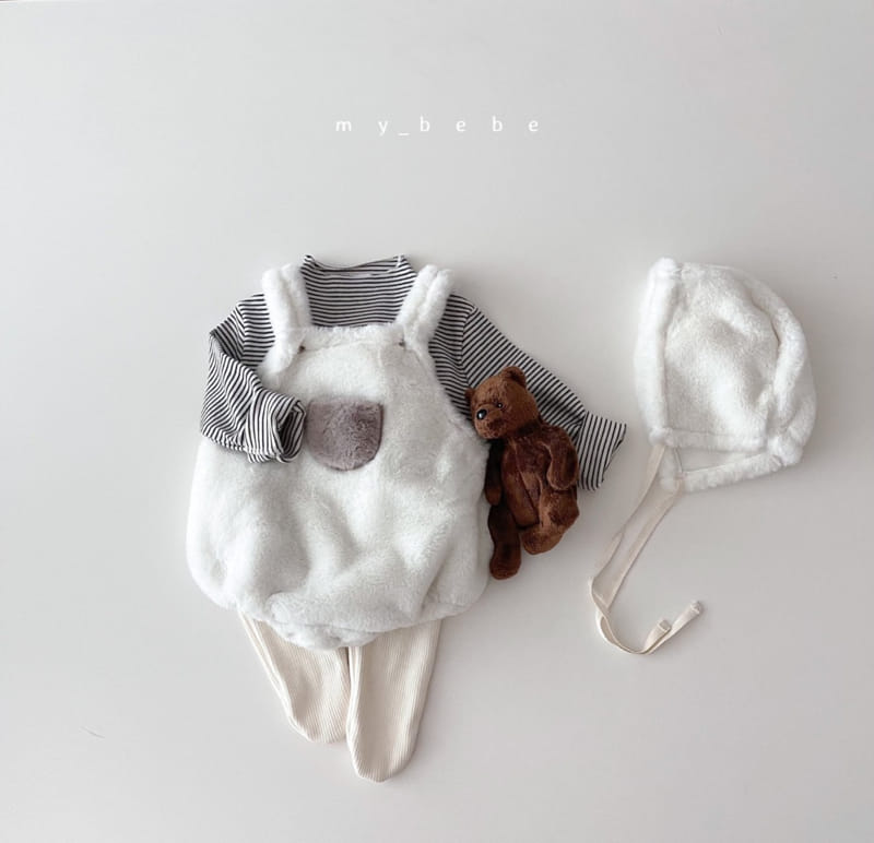 MY BEBE - Korean Children Fashion - #Kfashion4kids - Mink Dungarees Bodysuit - 4