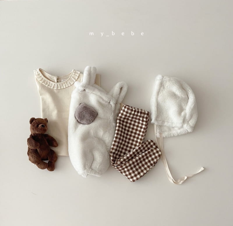MY BEBE - Korean Children Fashion - #Kfashion4kids - Mink Dungarees Bodysuit - 5