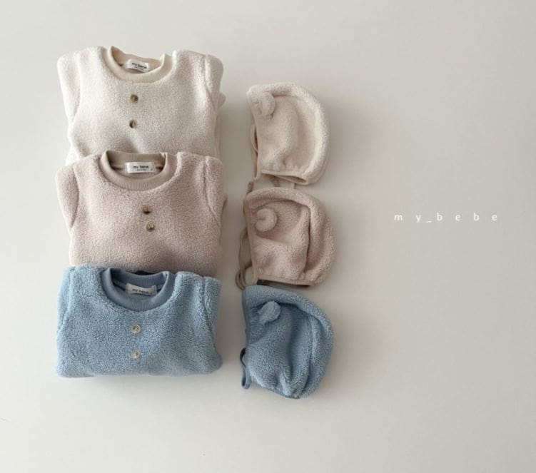 MY BEBE - Korean Children Fashion - #Kfashion4kids - Bebe Cozy Bodysuit with Bonnet - 11