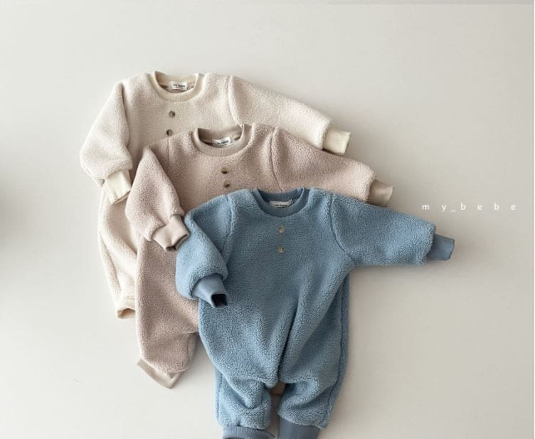 MY BEBE - Korean Children Fashion - #Kfashion4kids - Bebe Cozy Bodysuit with Bonnet - 2