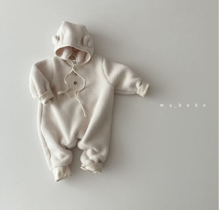 MY BEBE - Korean Children Fashion - #Kfashion4kids - Bebe Cozy Bodysuit with Bonnet - 3