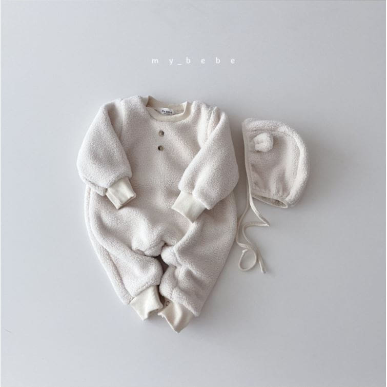 MY BEBE - Korean Children Fashion - #Kfashion4kids - Bebe Cozy Bodysuit with Bonnet - 4