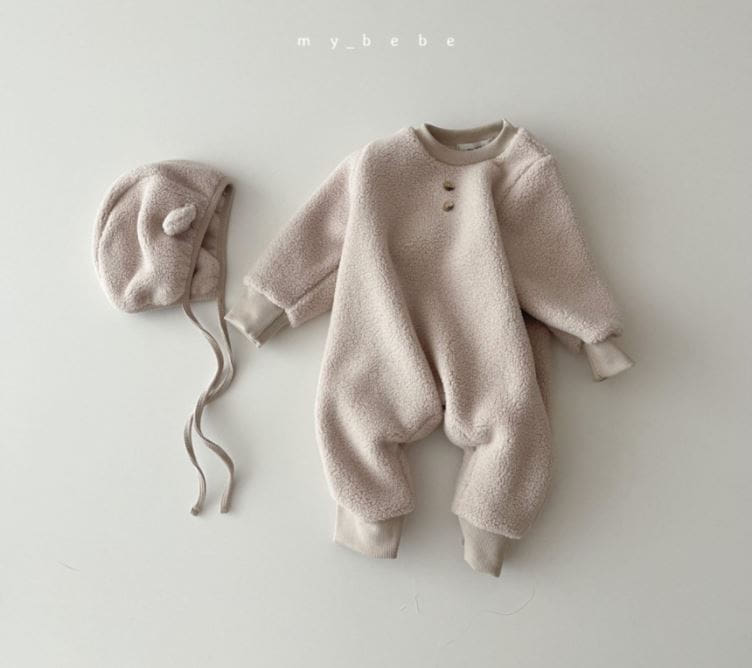 MY BEBE - Korean Children Fashion - #Kfashion4kids - Bebe Cozy Bodysuit with Bonnet - 5