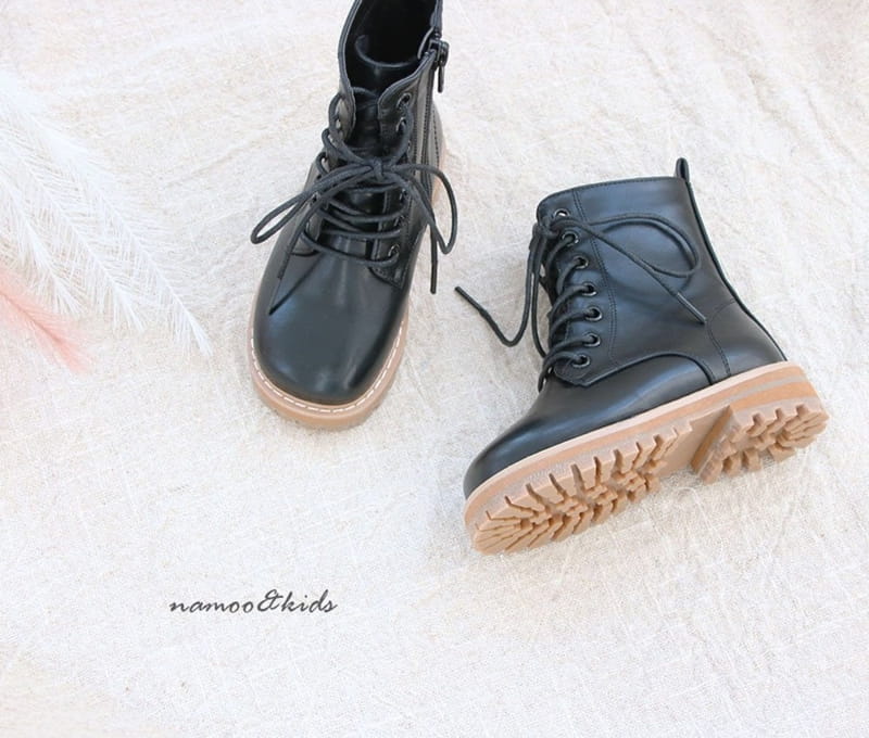 NAMOO & KIDS - Korean Children Fashion - #Kfashion4kids - Hook Lace Up Military Boots - 2