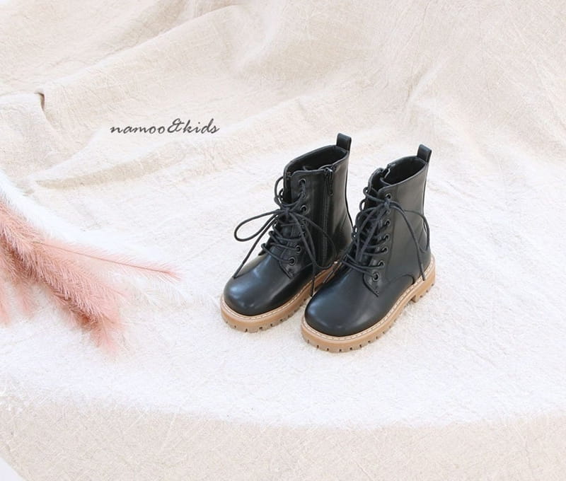 NAMOO & KIDS - Korean Children Fashion - #Kfashion4kids - Hook Lace Up Military Boots - 3