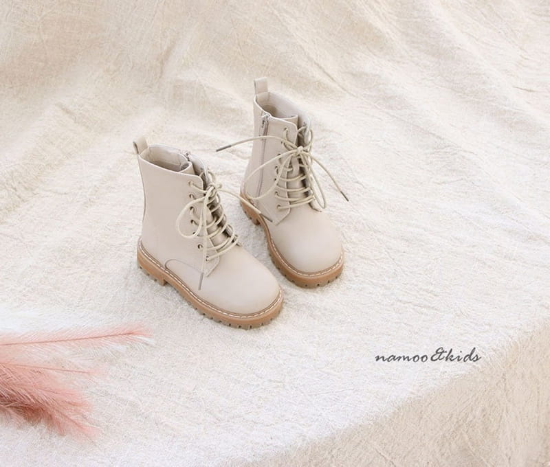 NAMOO & KIDS - Korean Children Fashion - #Kfashion4kids - Hook Lace Up Military Boots - 6