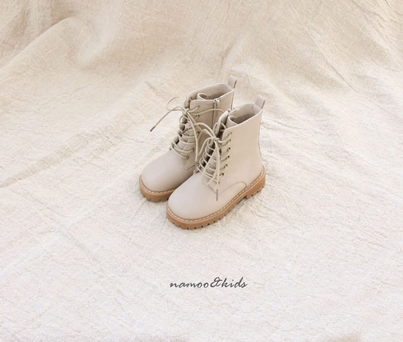 NAMOO & KIDS - Korean Children Fashion - #Kfashion4kids - Hook Lace Up Military Boots - 7