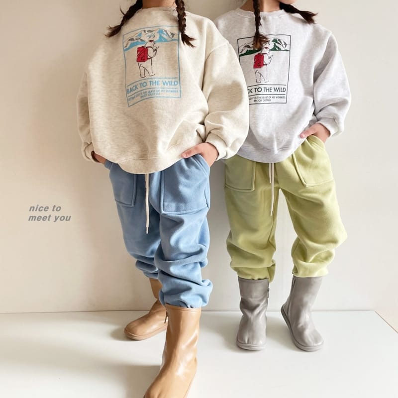 NICE TO MEET YOU - Korean Children Fashion - #Kfashion4kids - Back Packing Fleece Jumper with Mom - 3