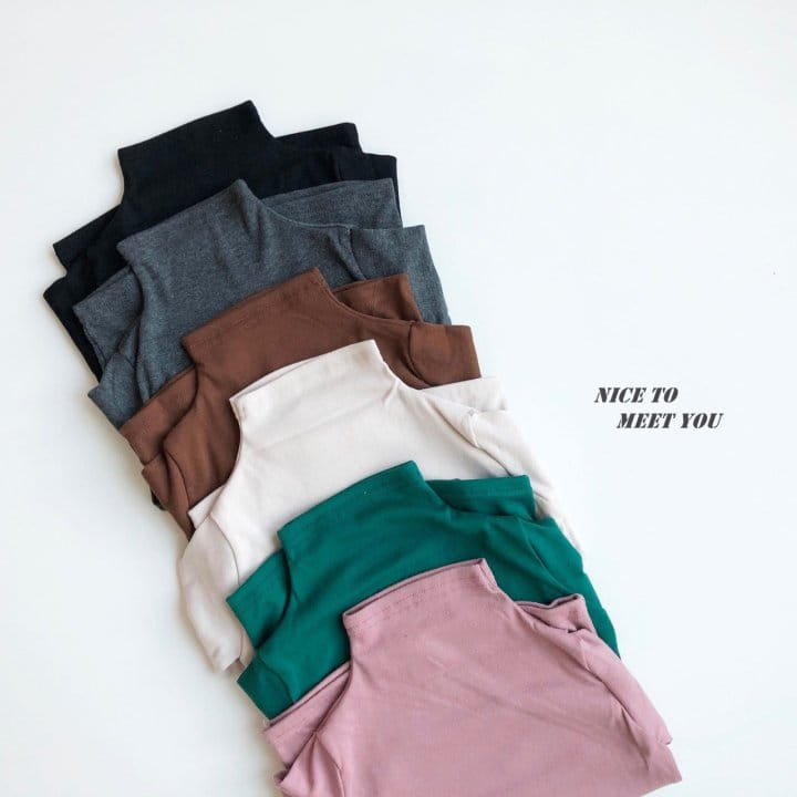 NICE TO MEET YOU - Korean Children Fashion - #Kfashion4kids - Latte Turtleneck Tee - 12