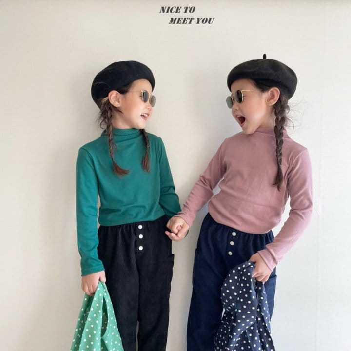 NICE TO MEET YOU - Korean Children Fashion - #Kfashion4kids - Latte Turtleneck Tee - 9