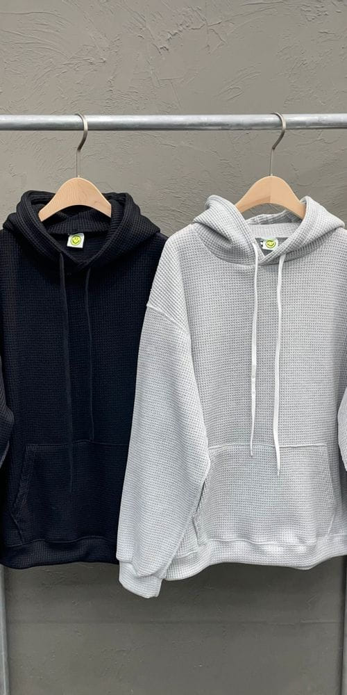 NONAME - Korean Children Fashion - #Kfashion4kids - Fleece Waffle Hoody Top Bottom Set