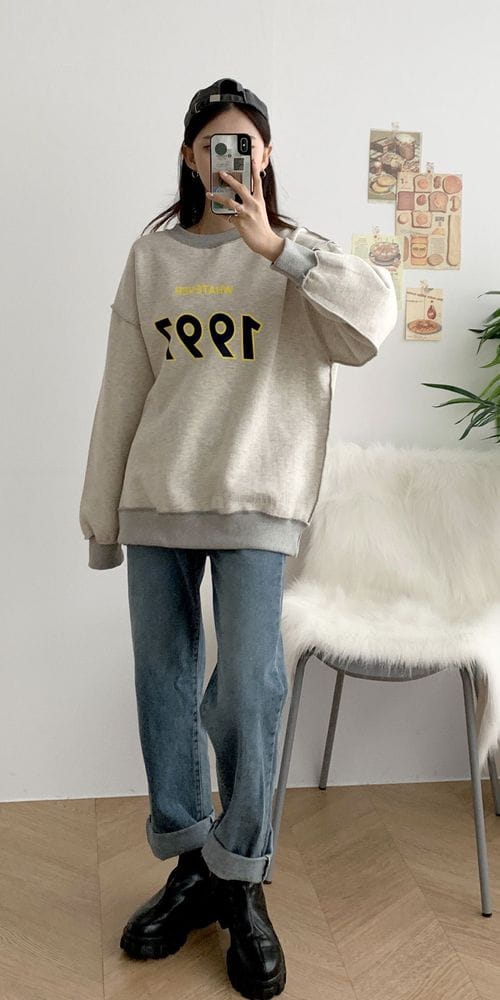NONAME - Korean Children Fashion - #Kfashion4kids - Fleece 1997 Deggi Sweatshirt