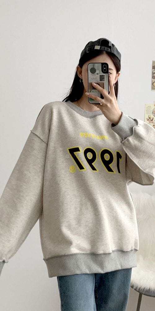 NONAME - Korean Children Fashion - #Kfashion4kids - Fleece 1997 Deggi Sweatshirt - 6