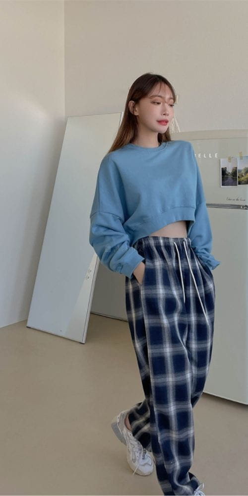 NONAME - Korean Children Fashion - #Kfashion4kids - Wide Check Pants - 2