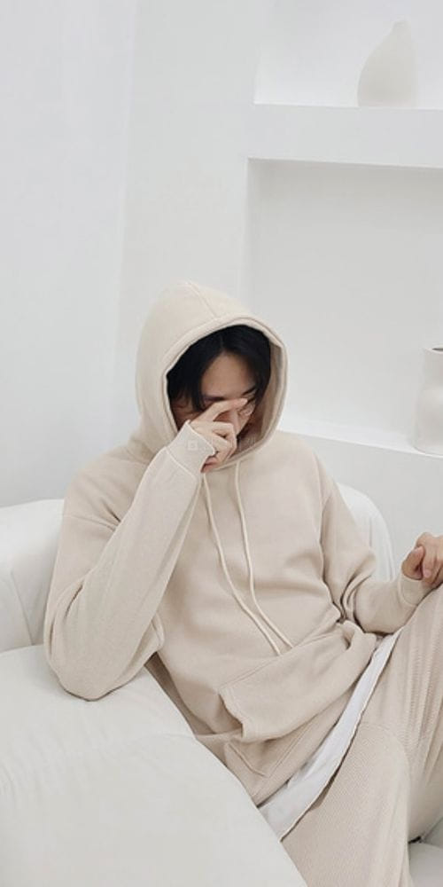 NONAME - Korean Children Fashion - #Kfashion4kids - Benefit Knit Fleece Hoody Bottom Set - 2