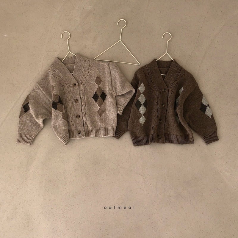 OATMEAL - Korean Children Fashion - #Kfashion4kids - Cellin Grgyle Knit Cardigan