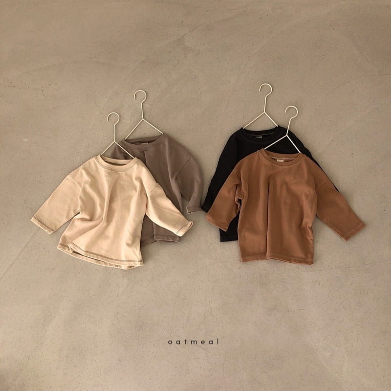 OATMEAL - Korean Children Fashion - #Kfashion4kids - Basic Peach Round Tee