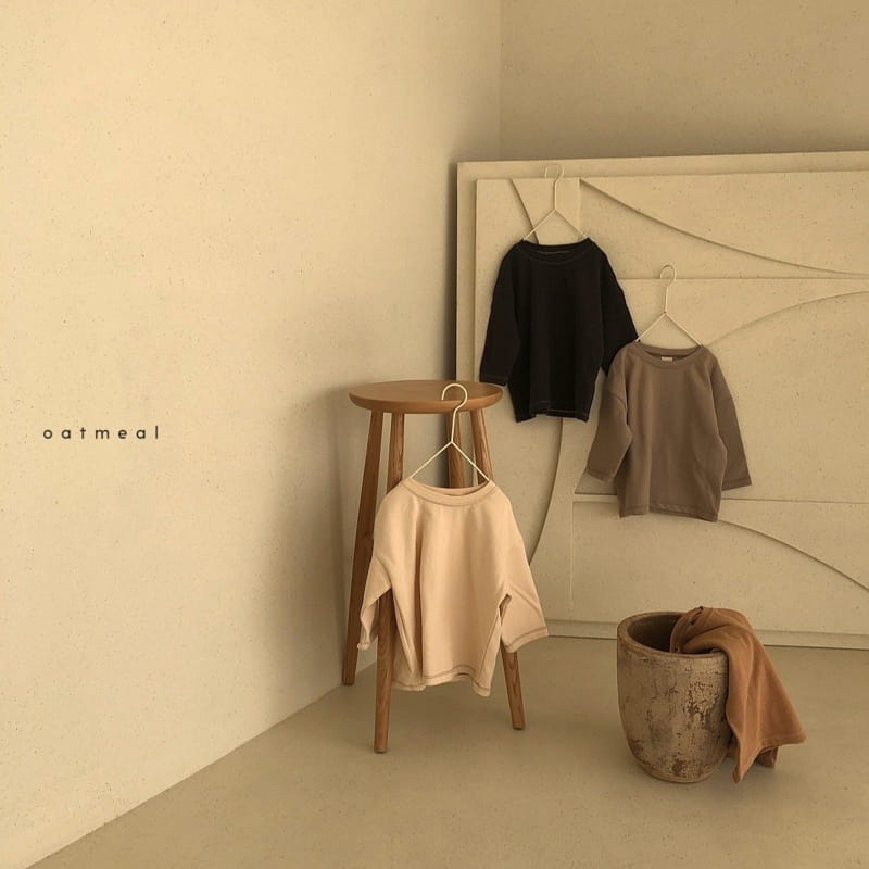 OATMEAL - Korean Children Fashion - #Kfashion4kids - Basic Peach Round Tee - 2