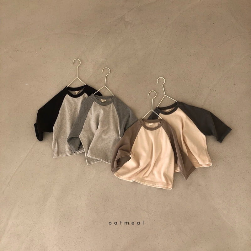 OATMEAL - Korean Children Fashion - #Kfashion4kids - Basic Peach Raglan Tee