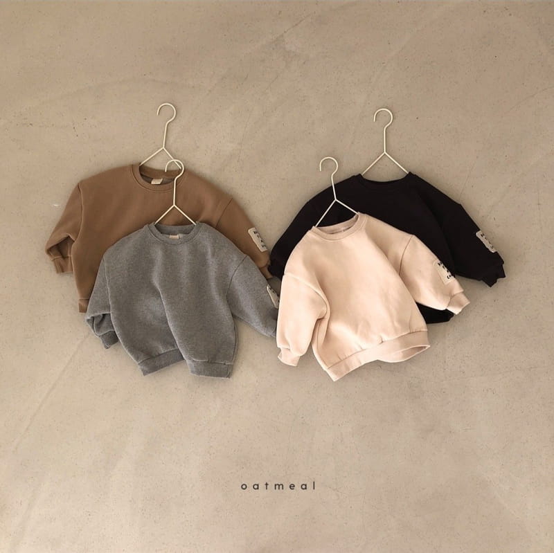 OATMEAL - Korean Children Fashion - #Kfashion4kids - Basic Fleece Sweatshirt