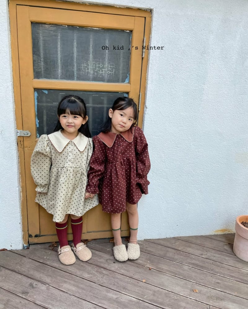 OH KID - Korean Children Fashion - #Kfashion4kids - Embroidery Collar One-piece - 3