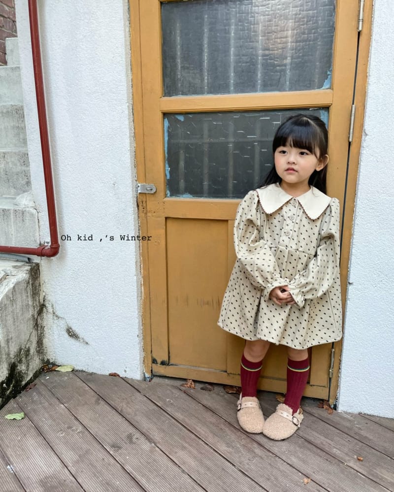 OH KID - Korean Children Fashion - #Kfashion4kids - Embroidery Collar One-piece - 5