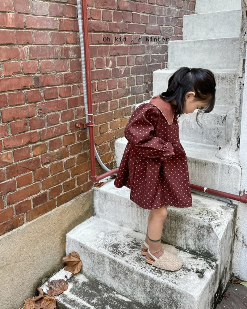 OH KID - Korean Children Fashion - #Kfashion4kids - Embroidery Collar One-piece - 7