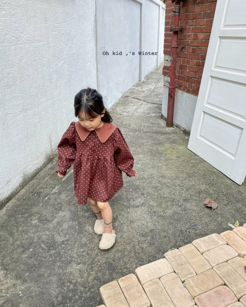 OH KID - Korean Children Fashion - #Kfashion4kids - Embroidery Collar One-piece - 8