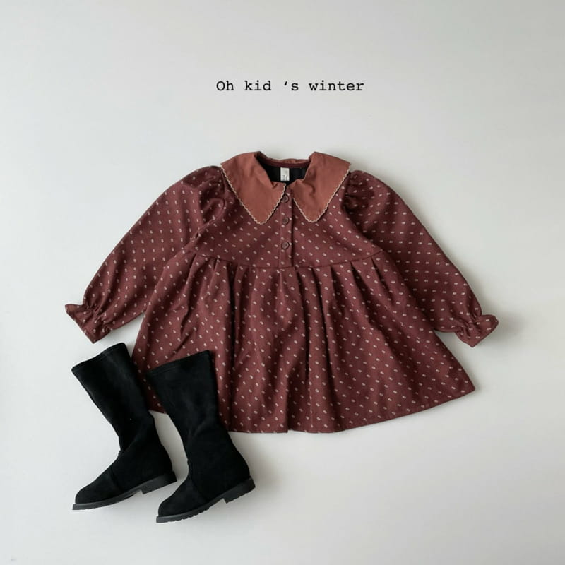 OH KID - Korean Children Fashion - #Kfashion4kids - Embroidery Collar One-piece - 9
