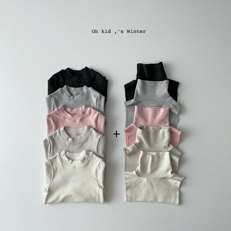 OH KID - Korean Children Fashion - #Kfashion4kids - Pualr Round Tee Turtleneck Set