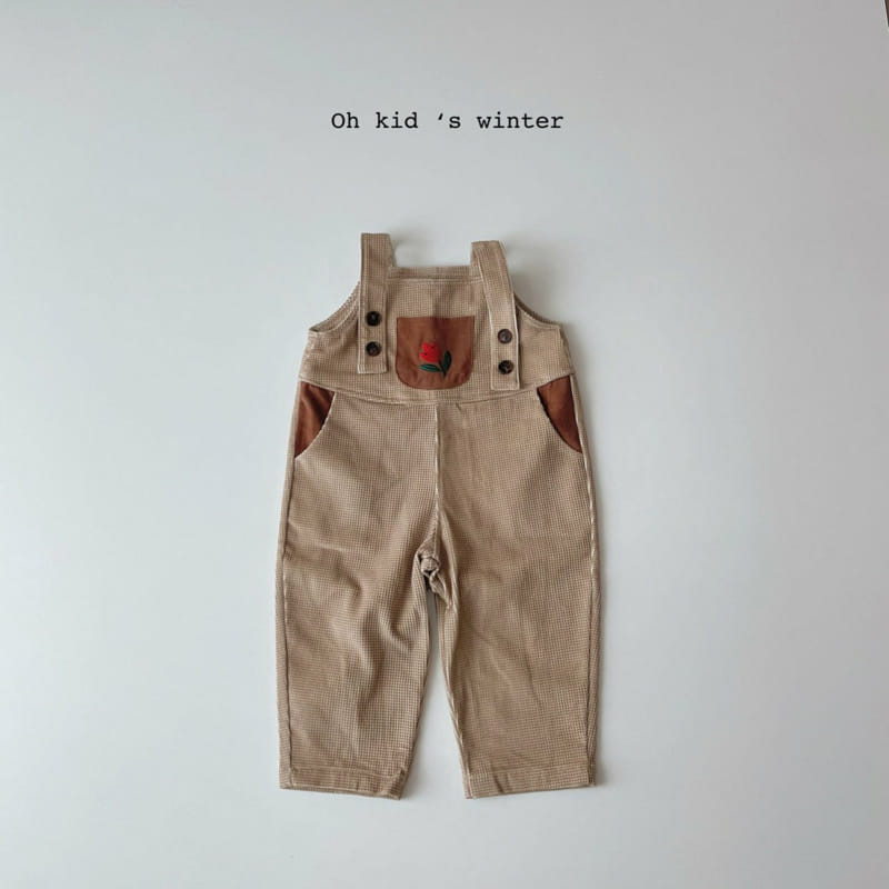 OH KID - Korean Children Fashion - #Kfashion4kids - Flower Dungarees - 6