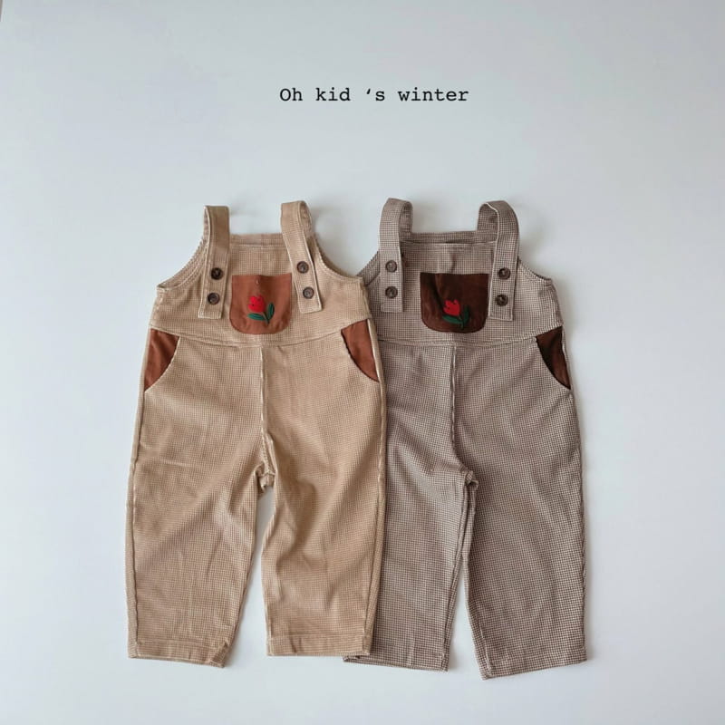 OH KID - Korean Children Fashion - #Kfashion4kids - Flower Dungarees - 8