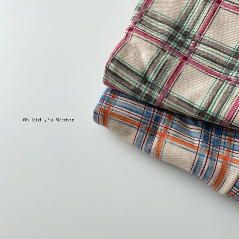 OH KID - Korean Children Fashion - #Kfashion4kids - Fleece Multi Check Pants