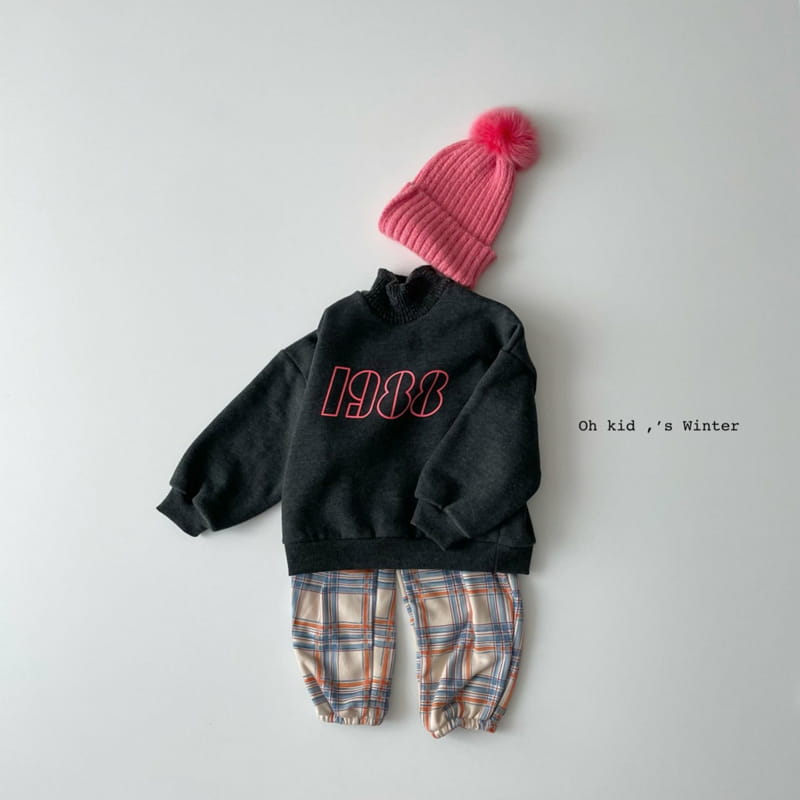 OH KID - Korean Children Fashion - #Kfashion4kids - Fleece Multi Check Pants - 7