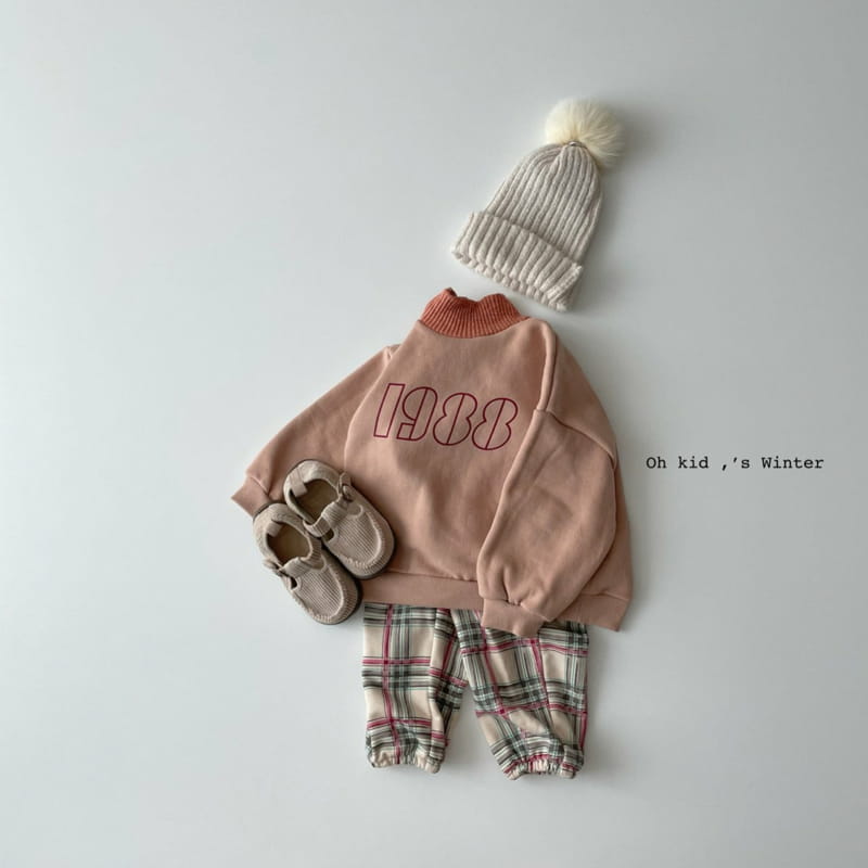 OH KID - Korean Children Fashion - #Kfashion4kids - Fleece Multi Check Pants - 8